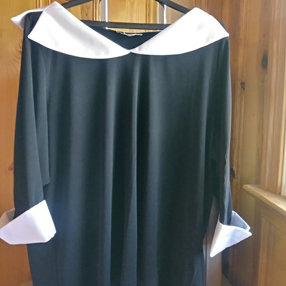 Unique blouse with a new spin on a Peter Pan colla